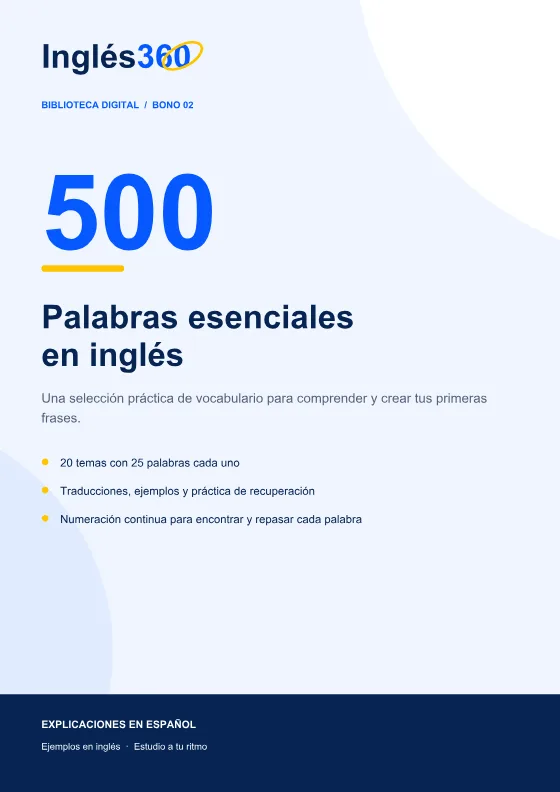 Portada del bono 500 Palabras Esenciales en Inglés.